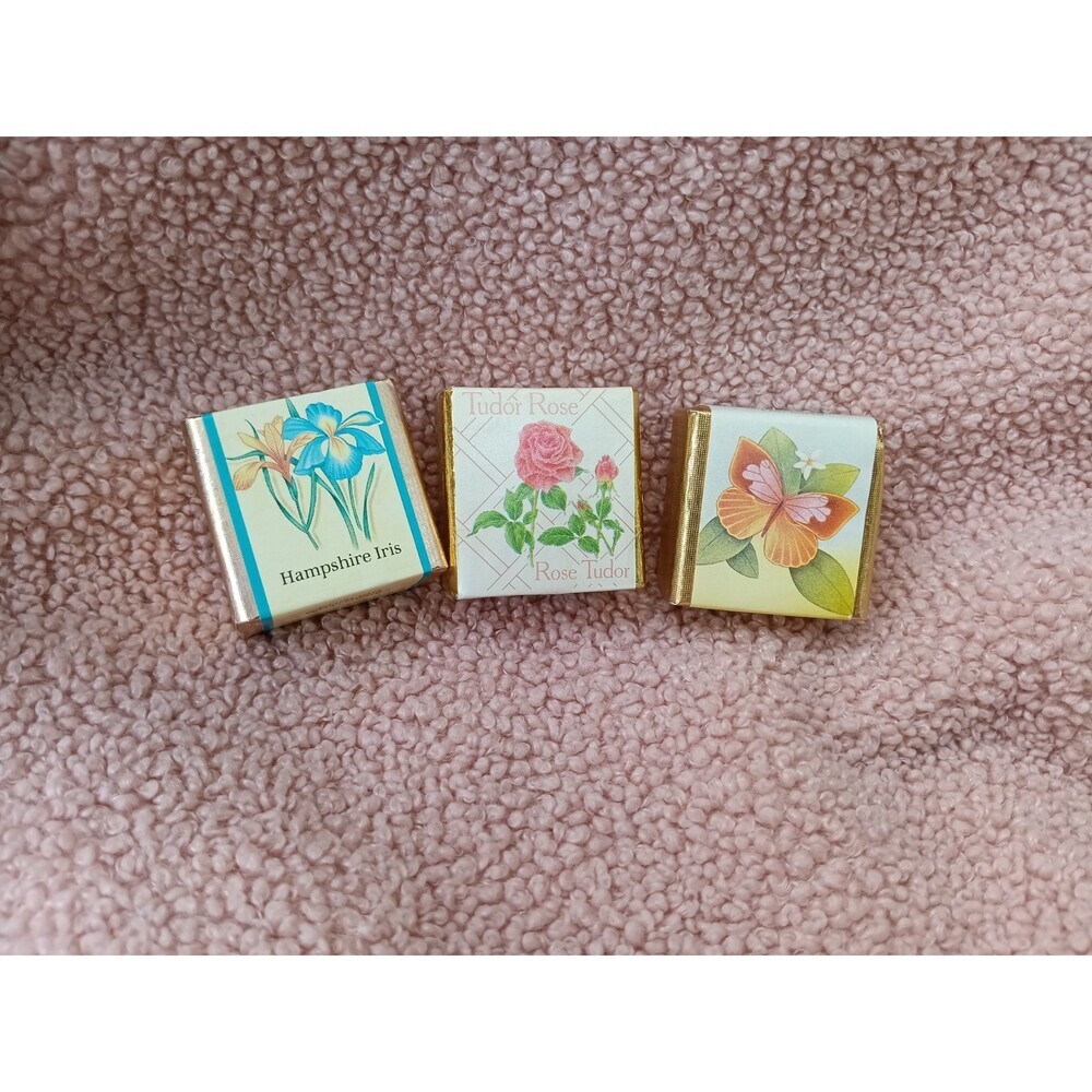 Lot of 3 Vintage Ben Rickert English Country Floral & Tea Rose English Bath Cube